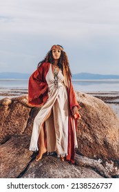 Beautiful Young Stylish Woman On The Beach