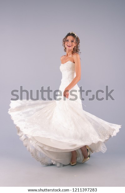 Beautiful Young Tall Girl Wedding Dress Stock Photo Edit Now