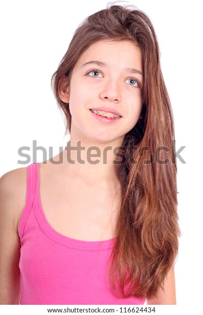 Beautiful Young Teen Girl Brackets On Stock Photo 116624434 