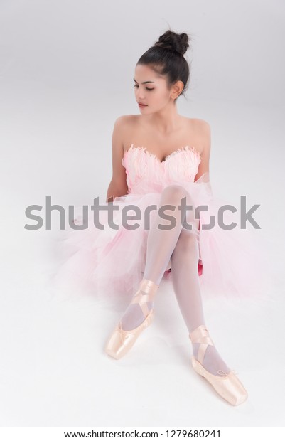 Beautiful Young Woman Ballerina Sit On Stock Photo Edit Now