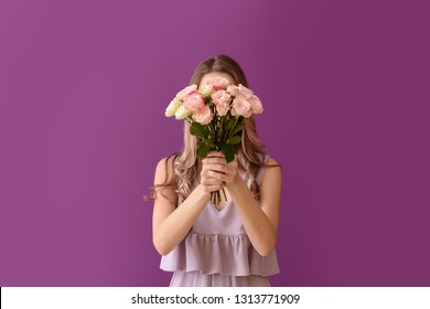 Woman Hiding Face With Flowers Images Stock Photos Vectors Shutterstock