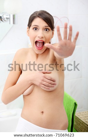 Protest against young naked in the batroom all clear Not young naked in the batroom that