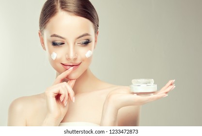 Beautiful Young Woman Clean Fresh Skin Stock Photo 1233472873 ...