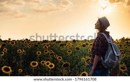 Similar – Image, Stock Photo Sunny woman with sunflower