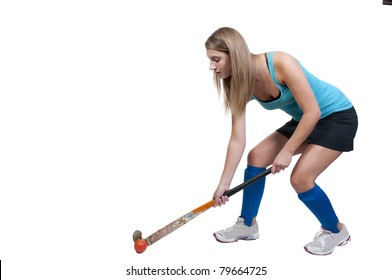 A Beautiful Young Woman Field Hockey Player