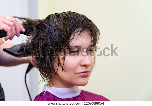 Beautiful Young Woman Hairstyle Salon Getting Stock Photo Edit