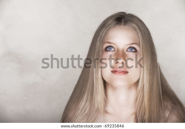 Beautiful Young Woman Healthy Long Blond Stock Photo Edit Now