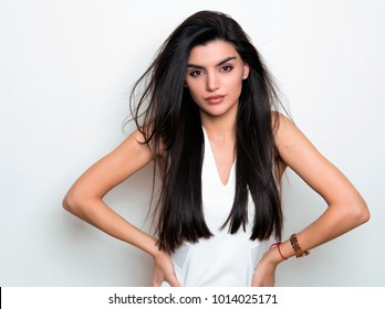 Caucasian Woman Black Hair Face Images Stock Photos Vectors Shutterstock