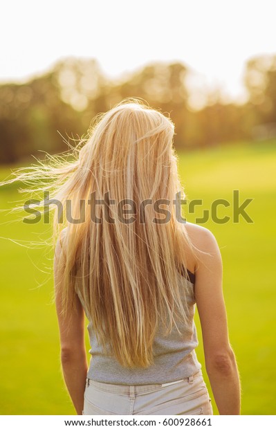 Beautiful Young Woman Long Blonde Hair Stock Photo Edit Now