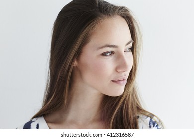 Beautiful Young Woman Looking Away