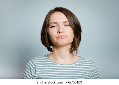 Beautiful Young Woman Looking Contempt Isolated Stock Photo 796758103 ...