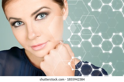 Beautiful young woman with perfect skin - Shutterstock ID 1855942384