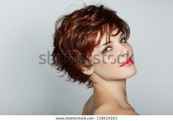 Beautiful Young Woman Red Hair Wearing People Beauty Fashion