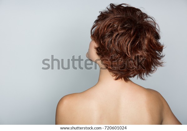 Beautiful Young Woman Short Pixie Haircut Stock Photo Edit