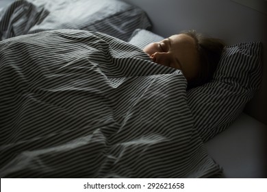 Beautiful Young Woman Sleeping In Bed