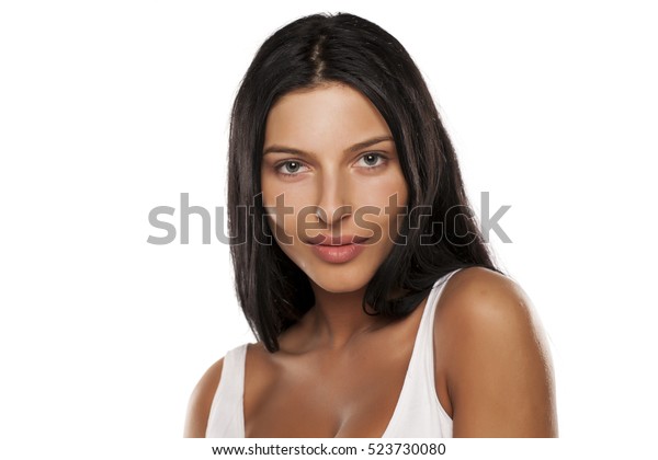 Beautiful Young Woman Without Makeup Long Stock Photo (Edit Now) 523730080