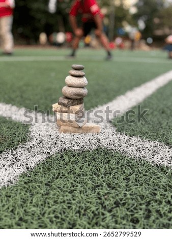 Beautiful Zen stone stack with pretty skies 