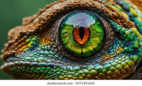 beautifull chameleon eye close up photo