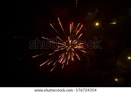 Beautifull Fireworks on black back ground
