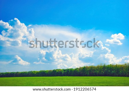 beautifull landscape with sky, clouds and meadow