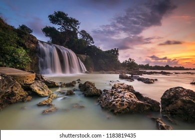 Beautifull Sunset at Toroan Waterfall Sampang Madura East Java Indonesia - Powered by Shutterstock