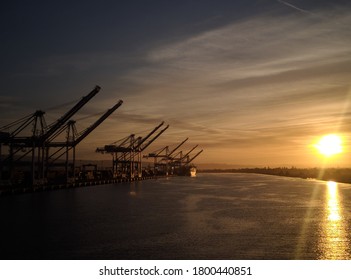 A beautifull sunset view of Los angeles & Long Beach Harbour