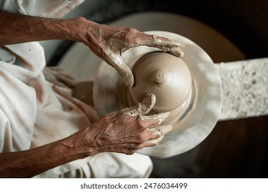 A beautifully crafted handmade pottery Piece featuring intricate designs and earthy tones. - Powered by Shutterstock