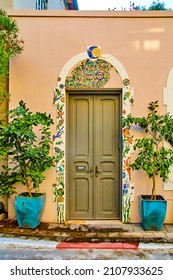 Beautifully Decorated Door Of A House In The Neve Tzedek Area Of Tel Aviv City