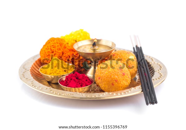 Beautifully Decorated Pooja Thali Festival Celebration