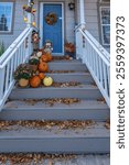 Beautifully decorated stairway entrance in a mobile home park Scotts Valley California.