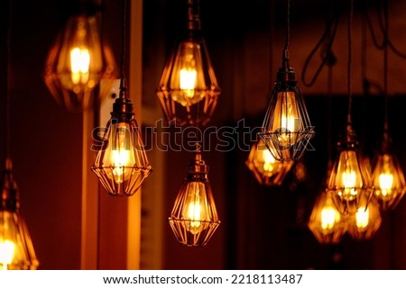 Beautifully designed light bulb Glowing light bulb.