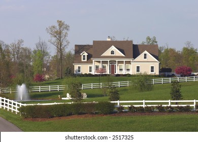 Beautifully Landscaped Country Home In Springtime