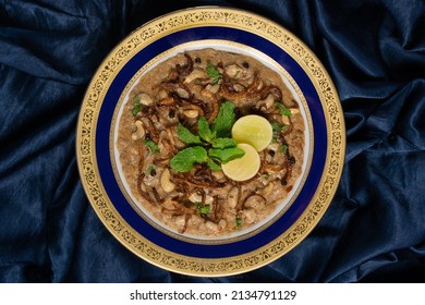 A Beautifully Plated Iranian Dish Called Haleem Ready To Serve