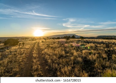 Beautifully rugged and remote West Texas mountain landscapes at sunset 