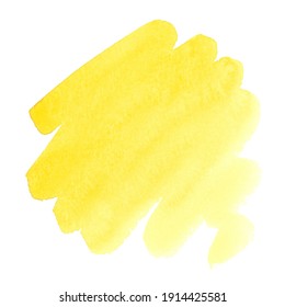Beautifully shaped yellow watercolor brushstroke. Suitable for decoration and abstract backgrounds - Shutterstock ID 1914425581