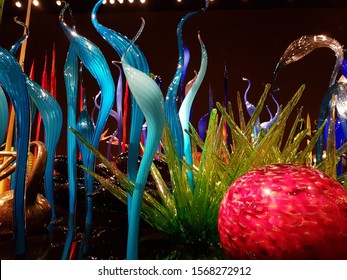 Beautifully Spiral Dedicated Art Of Blowing Glasses Museum At Chihuly Garden And Glass, Seattle, Washington, USA On Noverber 1, 2019