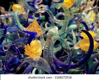 Beautifully Spiral Dedicated Art Of Blowing Glasses Museum At Chihuly Garden And Glass, Seattle, Washington, USA On Noverber 1, 2019