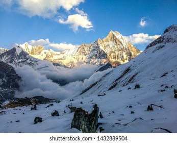 Beautifult Mt.Machapuchre Captured While On The Way To Annupurna Base Camp