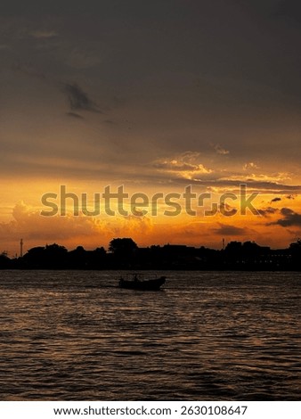 beauty in the afternoon above the flow of the Musi river, Palembang city