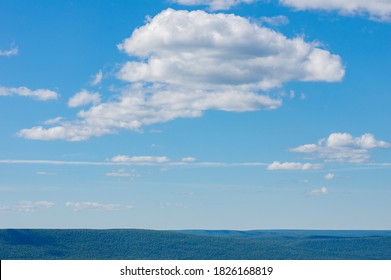 The Beauty Of The Appalachian Mountain Range And The Puffy Clouds In The Sky.