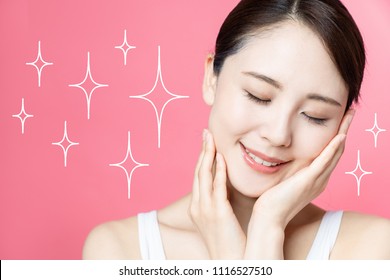 Beauty asian woman. Skincare concept.