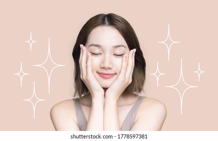 Beauty asian woman. Skincare concept.