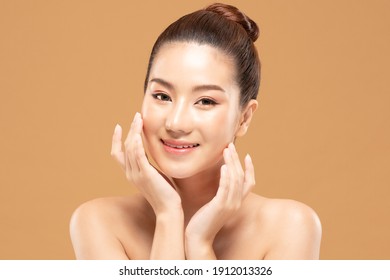 Beauty Asian Women Portrait Face With Skin Care Healthy And Skin.