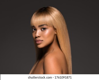 Beauty black skin woman african ethnic female face portrait