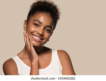 Beauty black skin woman face cosmetic portrait