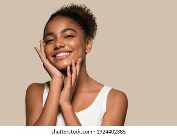Beauty black skin woman face cosmetic portrait