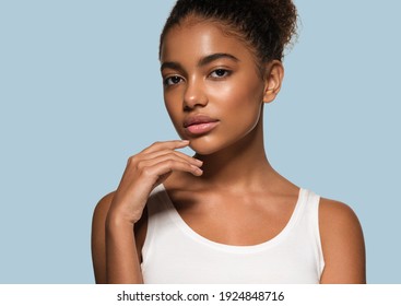 Beauty Black Skin Woman Face Beautiful Young Happy Model