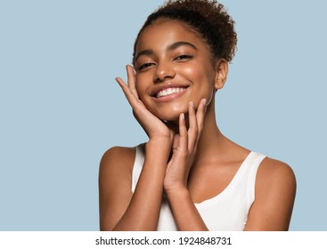 Beauty Black Skin Woman Face Beautiful Young Happy Model