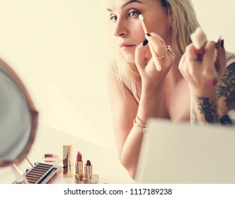 Beauty Blogger Doing Makeup Tutorial