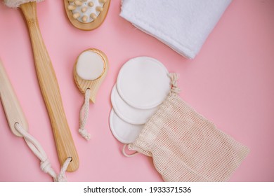 Beauty Body Care Kit Women Eco Set Wooden Brushes Cotton Pads Towel
